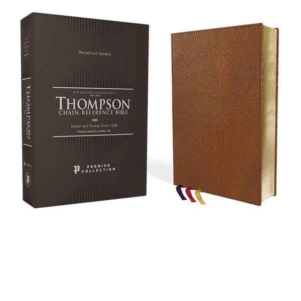 Nasb, Thompson Chain-Reference Bible, Premium Goatskin Leather, Premier Collection, Tan, 1995 Text, Black Letter, Art Gilded Edges, Comfort Print