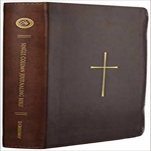 Holy Bible: English Standard Version Single Column Journaling, Trutone, Brown, Cross