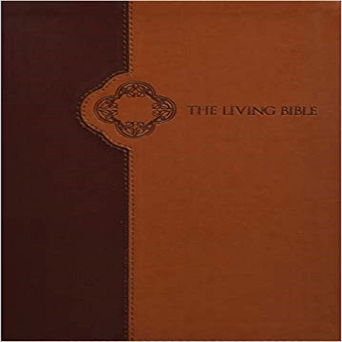 The Living Bible: Paraphrased, Brown / Tan, TuTone, Leatherlike