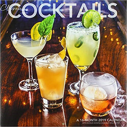 Classic Cocktails 2019 Calendar