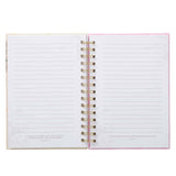 Large Hardcover Journal, Be Still and Know – Psalm 46:10, Pink & Red Daisy Inspirational Wire Bound Spiral Notebook w/192 Lined Pages, 6” x 8.25”