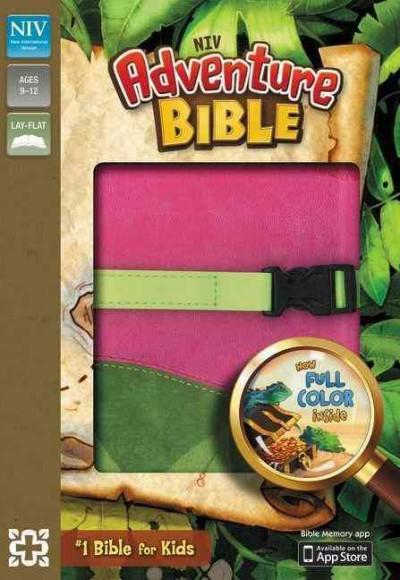 Adventure Bible: New International Version, Pink / Green Italian Duo-Tone, Clip Closure