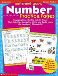 Write-And-Learn Number Practice Pages: Grades Prek-1