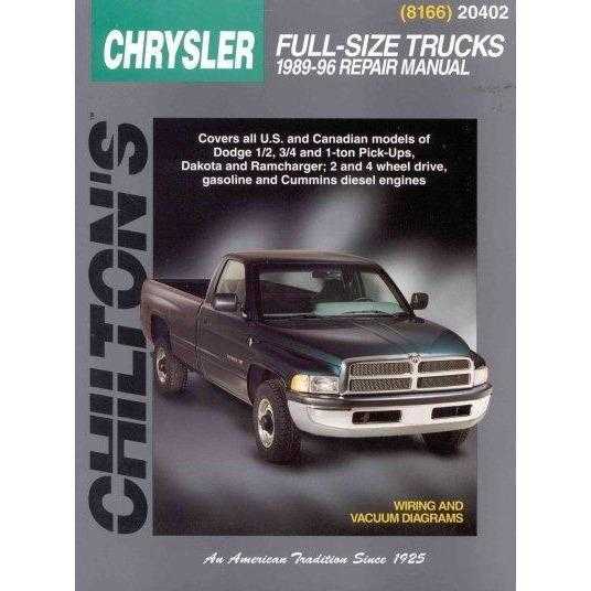 Chilton's Chrysler Full-Size Trucks, 1989-96 Repair Manual