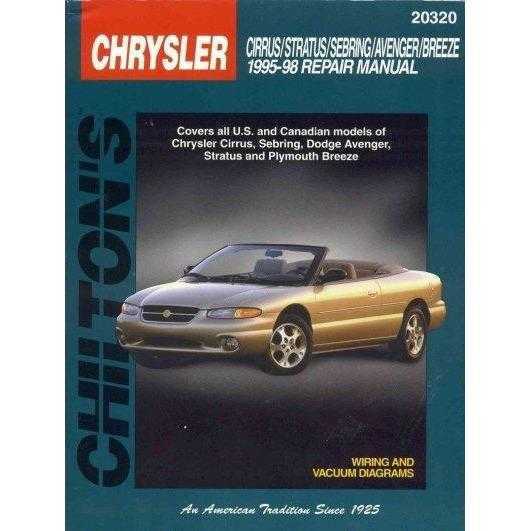 Chilton's Chrysler: Cirrus/Stratus/Sebring/Avenger/Breeze 1995-98 Repair Manual (Chilton's Total Car Care Repair Manual)