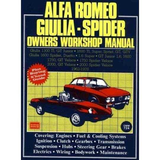 Alfa Romeo Giulia - Spider Owners Workshop Manual 1962-1978 | ADLE International