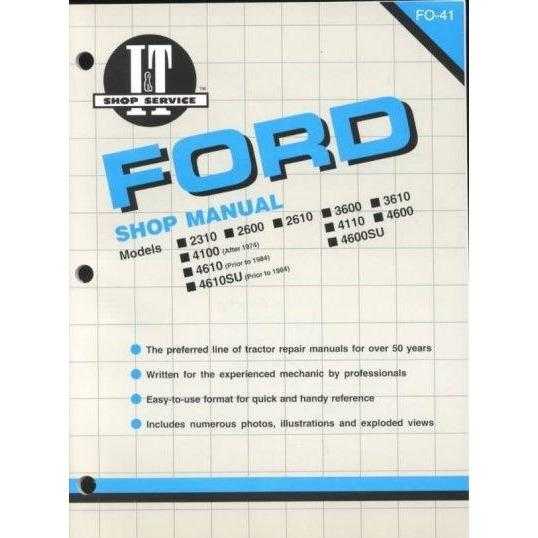 Ford Shop Manual Series 2310, 2600, 3600, 3610, 4100, 4110, 4600,  4610, 4600Su, 4610Su (Fo-41) | ADLE International