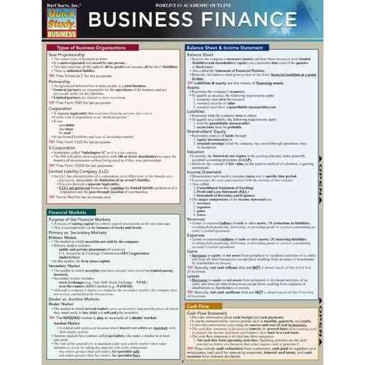 Business Finance (Quick Study Business)