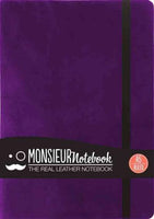 Monsieur Notebook Purple Leather Ruled Medium