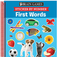 Brain Games - Sticker by Number: First Words (Ages 3 to 6): A Kid's Sticker Activity Book with More Than 150 Stickers! (Brain Games - Sticker by Number)