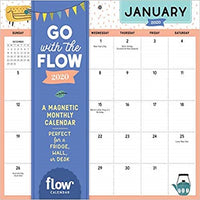 Go with the Flow Desk Calendar 2020: A Magnetic Monthly Calendar Perfect for a Fridge