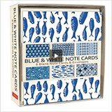 Blue & White Note Cards: 6 Blank Note Cards & Envelopes (4 X 6 Inch Cards in a Box)